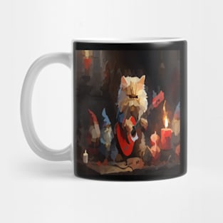 watercolor Persian cat playing guitar Mug